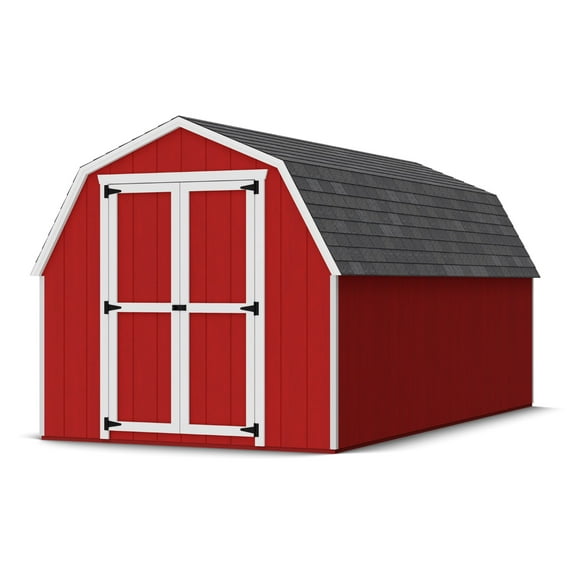 Little Cottage Co. 8x16 Value Gambrel Barn with 4 ft. Sidewalls with Floor, Outdoor Wood Storage Shed Do-It-Yourself Precut Kit