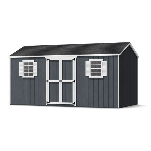Little Cottage Co. 8x16 Value Workshop Shed with Operable Windows and Floor, Outdoor Wood Storage Do-It-Yourself Precut Kit