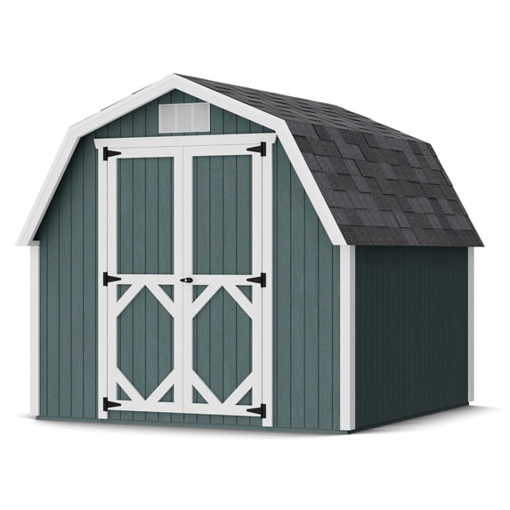 Little Cottage Co. 8x8 Classic Gambrel Barn with 4 ft. Sidewalls and Floor, Outdoor Wood Storage Shed Do-It-Yourself Precut Kit