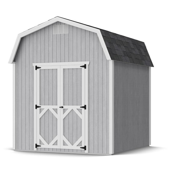 Little Cottage Co. 8x8 Classic Gambrel Barn with 6 ft. Sidewalls, Outdoor Wood Storage Shed Do-It-Yourself Precut Kit