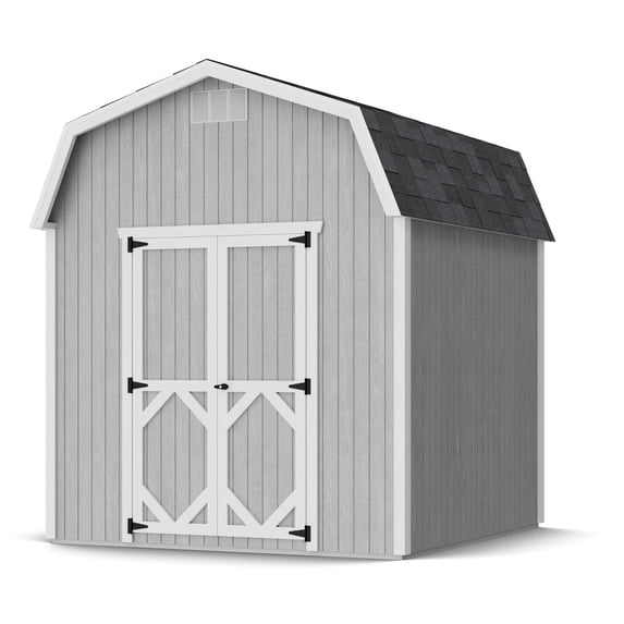Little Cottage Co. 8x8 Classic Gambrel Barn with 6 ft. Sidewalls and Floor, Outdoor Wood Storage Shed Do-It-Yourself Precut Kit