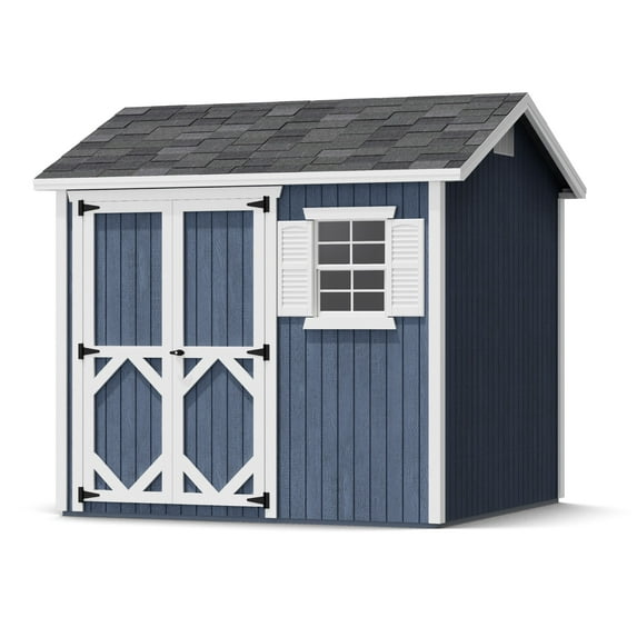 Little Cottage Co. 8x8 Classic Workshop Shed with Operable Windows, Outdoor Wood Storage Do-It-Yourself Precut Kit