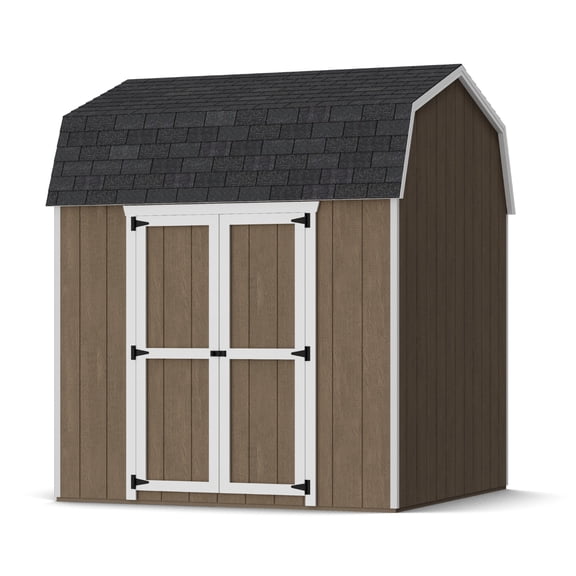 Little Cottage Co. 8x8 Value Gambrel Barn with 6 ft. Sidewalls and Side Entry, Outdoor Wood Storage Shed Do-It-Yourself Precut Kit