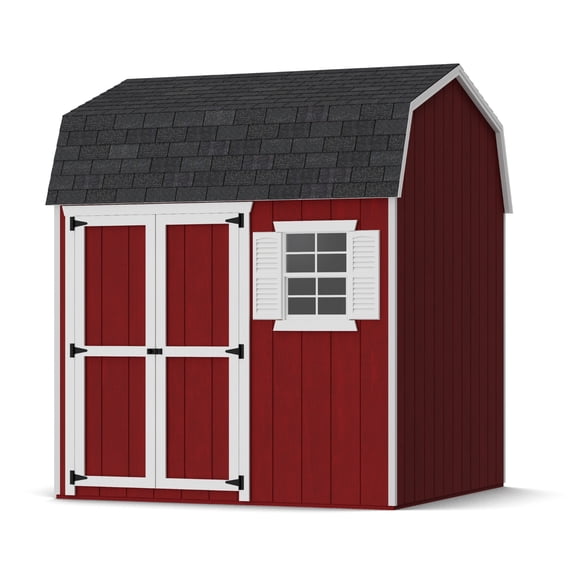 Little Cottage Co. 8x8 Value Gambrel Workshop Barn with 6 ft. Sidewalls, Outdoor Wood Storage Shed Do-It-Yourself Precut Kit