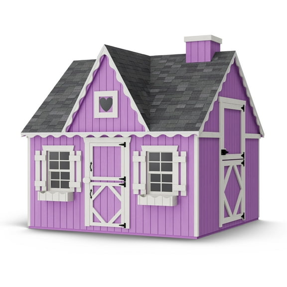 Little Cottage Co. 8x8 Victorian Playhouse with Floor and Loft, Outdoor Wood Do-It-Yourself Kit