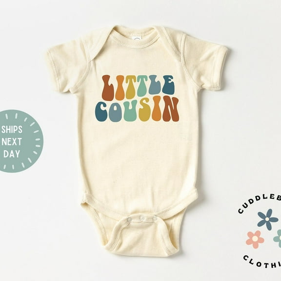 Little Cousin Baby Bodysuit, Retro Baby, Cousin Crew, Cousin , New Cousin, Pregnancy reveal