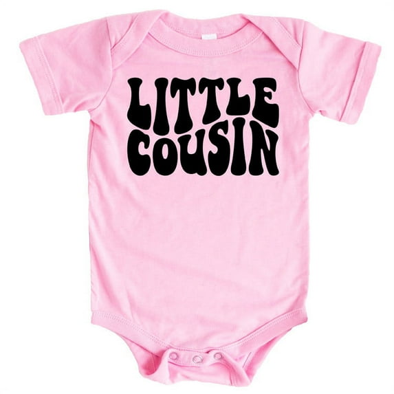 Little Cousin Retro Bodysuits for Infant Boy and Girls Black on Pink Bodysuit Newborn