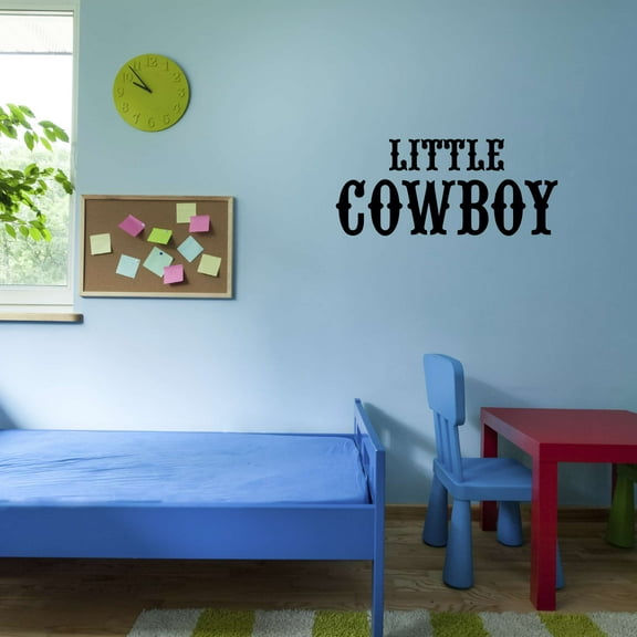 Little Cowboy Cowboy Cowgirl Chaps Rodeo Horse Pony Bull Steer Stallion Roper Holiday Gift Decorating Ideas Bedroom Wall Decal Sticker - Size: 20 In X 8 In