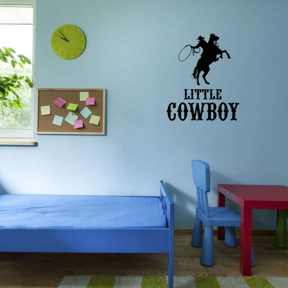 Little Cowboy Cowboys Roping Wrangler Chaps Rodeo Horse Pony Bull Steer Stallion Roper Holiday Gift Decorating Ideas Bedroom Wall Decal Sticker - Size: 8 In X 10 In