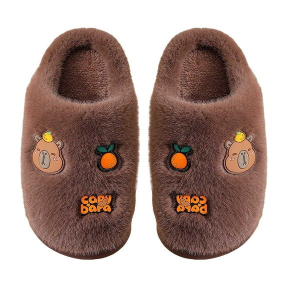 Little Cozy Winter Kids Slippers With Cute Cartoon Girls Indoor Memory Foam Footbed Young Girls Shoes