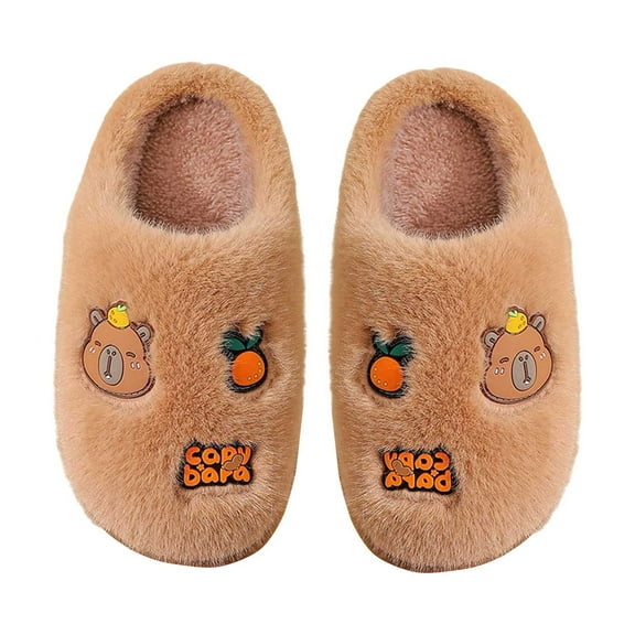 Little Cozy Winter Kids Slippers With Cute Cartoon Girls Indoor Memory Foam Footbed Young Girls Shoes