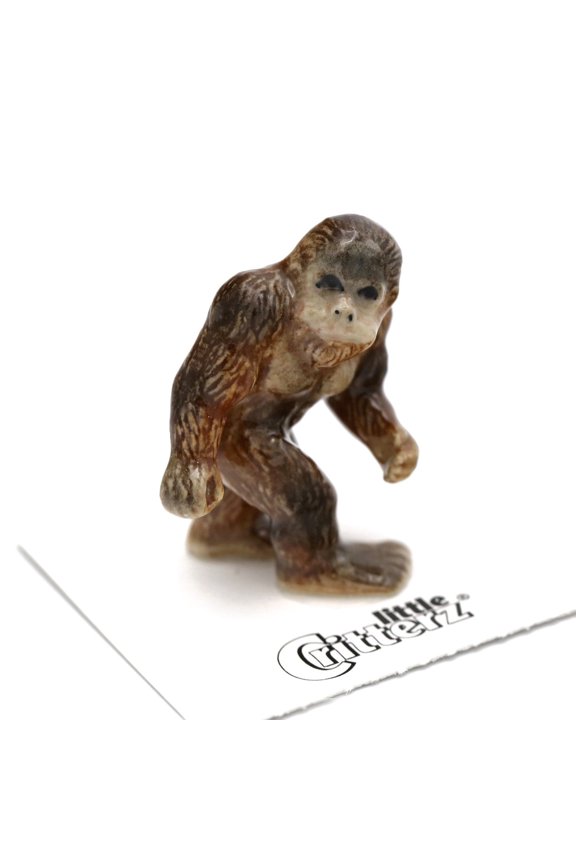 Brown Cryptozoology Sasquatch "Bigfoot" - Forest Animal Decorative Figurine Birthday Gift - Miniature Porcelain Figurine