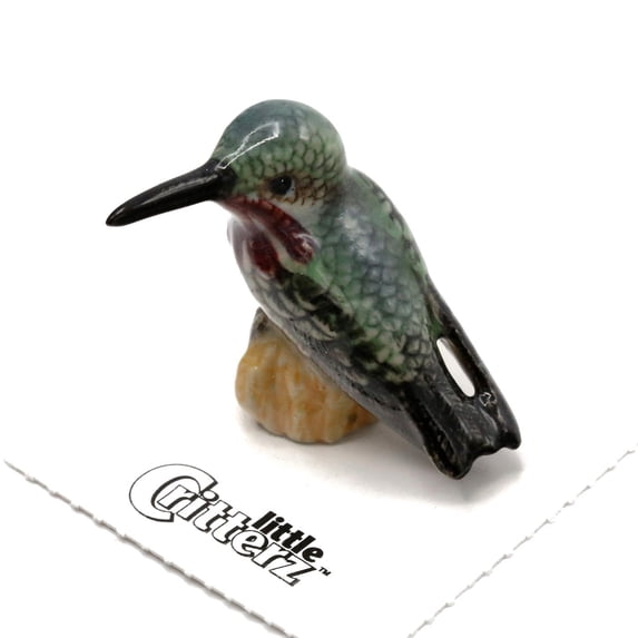 Little Critterz Calliope Hummingbird "Brilliant" Porcelain Figurine – Handcrafted Decorative Display Object - Adult Home Décor Accent