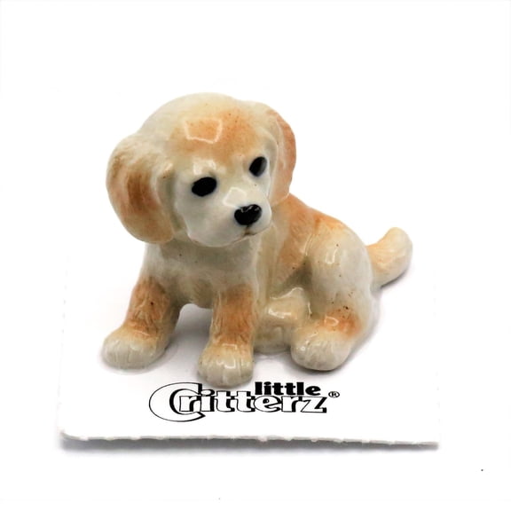 Little Critterz Cocker Spaniel Puppy Feller Dog - Gardens Patios and lawns Animal Hand-painted Home Decor Animal - Miniature Porcelain Figurine