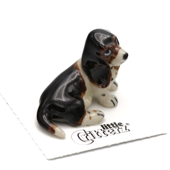 Little Critterz Dog - Basset Hound "Napoleon" - miniature porcelain figurine