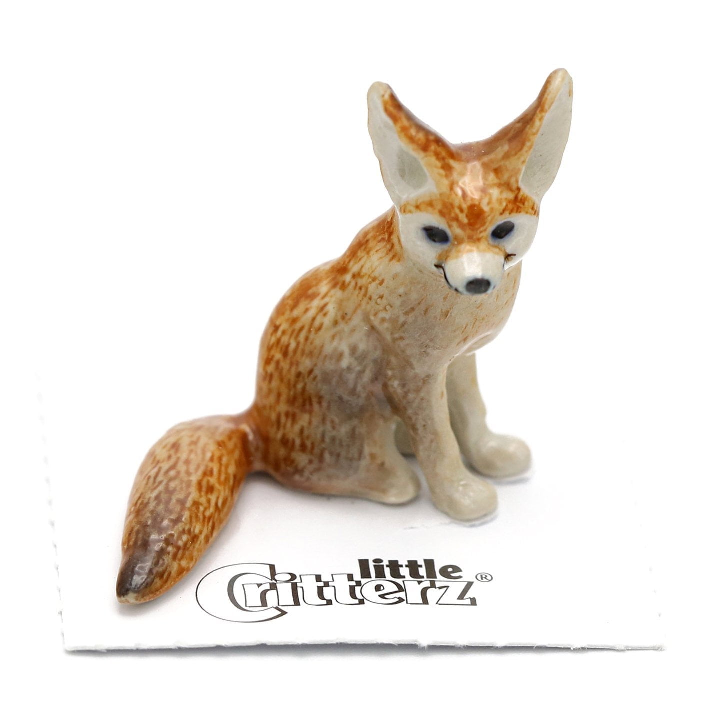 Little Critterz Fennec Fox "Algeria" Hand-painted - Home Decor Animal Birthday Gift Collectible Figurine - Miniature Porcelain Figurine