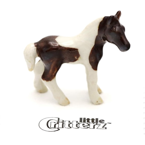 Little Critterz Horse Wild Pony Misty Handcrafted - Home Decor Animal Decorative Figurine Birthday Gift - Miniature Porcelain Figurine