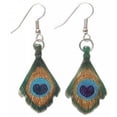 thumbnail image 1 of Little Critterz Jewelry Peacock Feather - Hand-painted Lightweight French Hooks Decorative Figurine - Porcelain Earrings Jewelry, 1 of 1