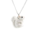 thumbnail image 1 of Little Critterz Jewelry White Squirrel - Handcrafted Decorative Figurine Birthday Gift - Necklace Pendant Porcelain Jewelry, 1 of 1