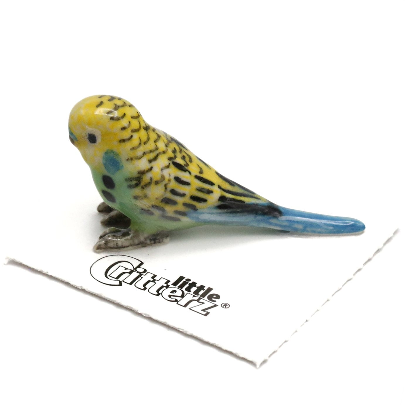Handcrafted Mojito Green Parakeet Porcelain Figurine