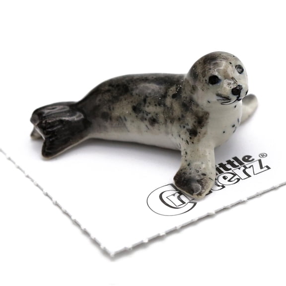 Little Critterz Seal Harbor Seal Pup Andre Reptile - Handcrafted Home Decor Reptile Decorative Figurine - Miniature Porcelain Figurine