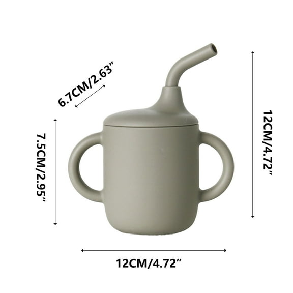 Little Cup, Non-Toxic Silicone Straw Cup - Mini Cup and Straw Training System Silica Gel Toddlers Sippy Cups With Straw And Handles Non Spill Sealing Baby Straw Cup Removable Baby Training Cup