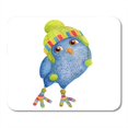 thumbnail image 1 of Little Cute Bright Blue Owlet in Green Winter Hat Mousepad Mouse Pad Mouse Mat 9x10 inch, 1 of 3
