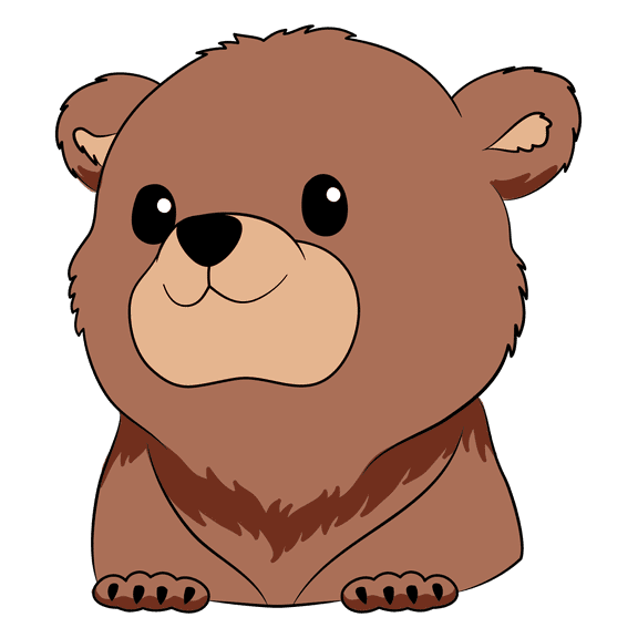 Little Cute Grizzly Bear Artwork Design Vinyl Wall Decal - Beautiful Art of a Zoo and Forest Animal for Kid's and Nursery Room Wall Decoration 20" x 22"
