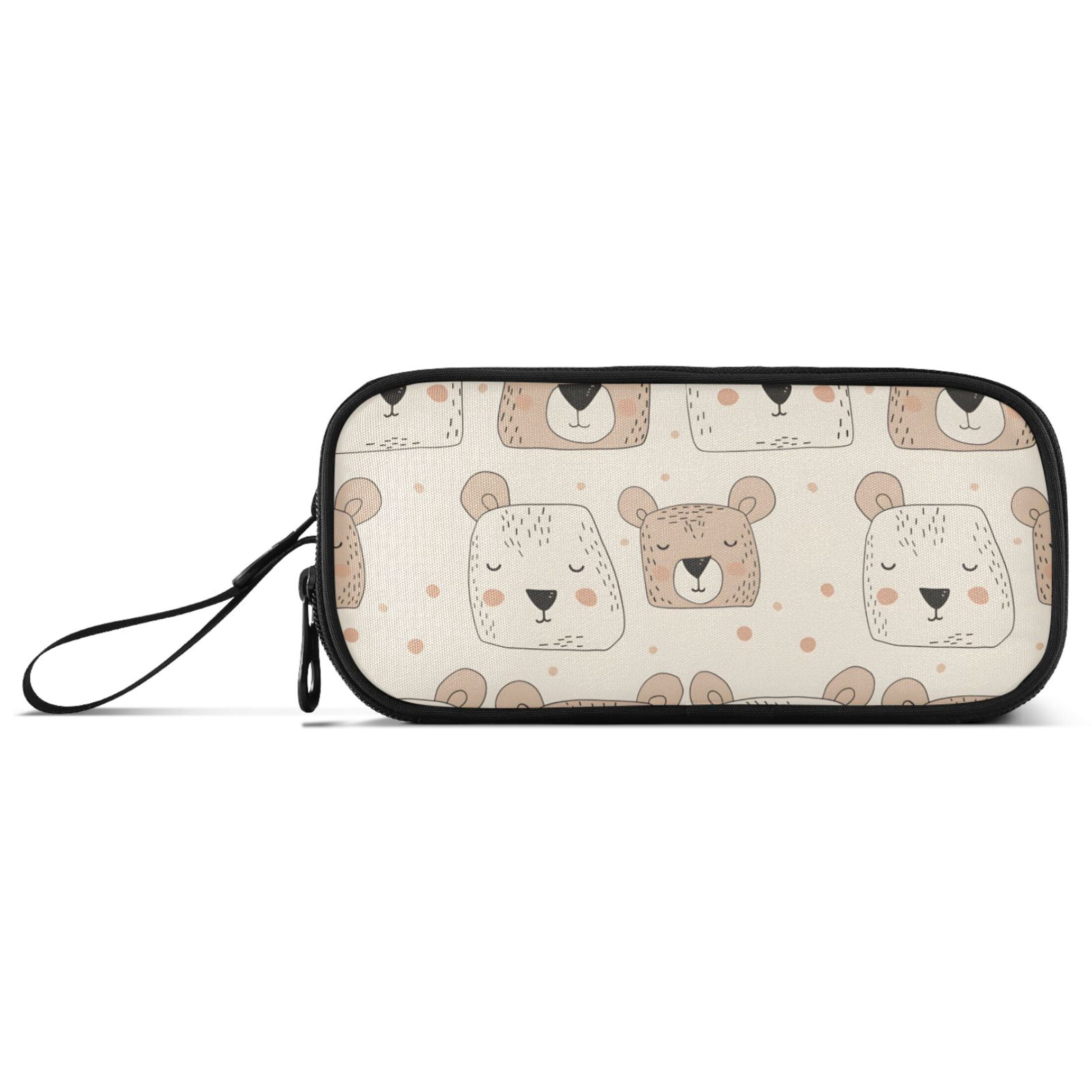 Cute Bear Face Hard-Shell Storage Case with Lock - 14-Inch red Travel Organizer main image 0