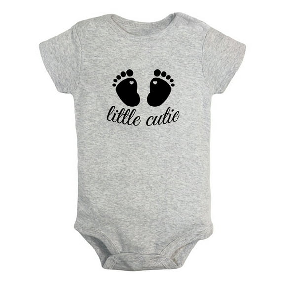 Little Cutie Funny Rompers For Babies, Newborn Baby Unisex Bodysuits, Infant Jumpsuits, Toddler 0-24 Months Kids One-Piece Oufits (Gray, 18-24 Months)