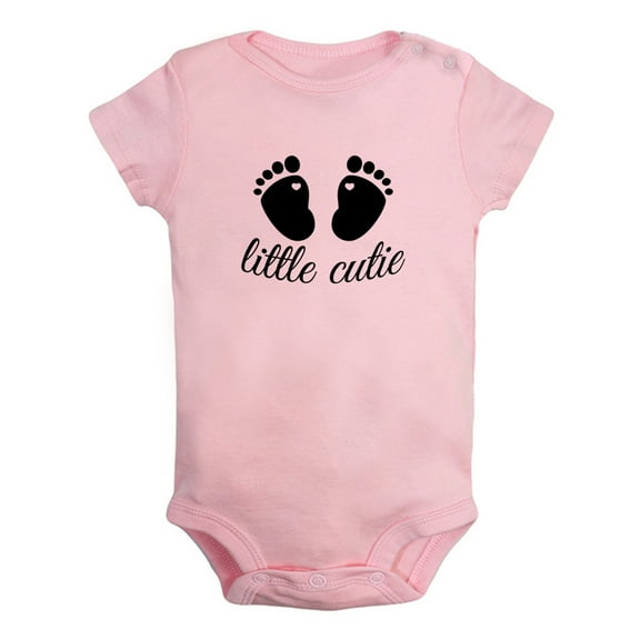 Little Cutie Funny Rompers For Babies, Newborn Baby Unisex Bodysuits, Infant Jumpsuits, Toddler 0-24 Months Kids One-Piece Oufits (Pink, 0-6 Months)