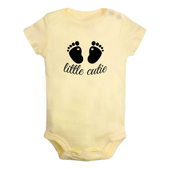 Little Cutie Funny Rompers For Babies, Newborn Baby Unisex Bodysuits, Infant Jumpsuits, Toddler 0-24 Months Kids One-Piece Oufits (Yellow, 0-6 Months)