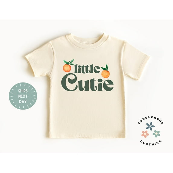 Little Cutie Kids Shirt - Cutie Orange Kids Tee - Gift For Girl - Fruit Tee - Natural Kids Tee - Birthday Girl - Grandchild Gift, New Born, Baby Shower Gift, New Parents Gift