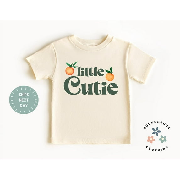 Little Cutie Kids Shirt - Cutie Orange Kids Tee - Gift For Girl - Fruit Tee - Natural Kids Tee - Birthday Girl - Grandchild Gift, New Born, Baby Shower Gift, New Parents Gift