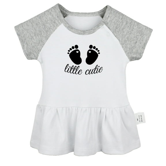 Little Cutie Novelty Dresses For Baby, Newborn Babies Skirts, Infant Princess Dress, 0-24M Kids Graphic Clothes (Gray Raglan Dresses, 18-24 Months)