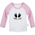 thumbnail image 1 of Little Cutie Novelty T shirt For Baby, Newborn Babies T-shirts, Infant Tops, 0-24M Kids Graphic Tees Clothing (Long Pink Raglan T-shirt, 6-12 Months), 1 of 4