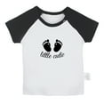 thumbnail image 1 of Little Cutie Novelty T shirt For Baby, Newborn Babies T-shirts, Infant Tops, 0-24M Kids Graphic Tees Clothing (Short Black Raglan T-shirt, 6-12 Months), 1 of 4
