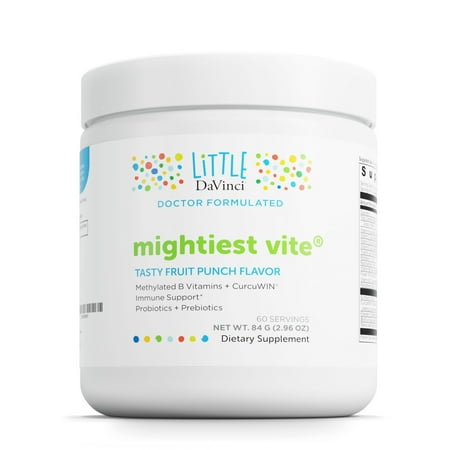 Little DaVinci Mightiest Vite - Children's Multivitamin Powder - Fruit Punch Flavor - 60 Servings - 84 g