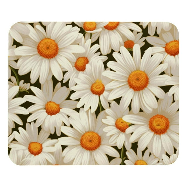 Little Daisy Square Desk Mat Mouse Mat Mouse Pad, 8.3x9.8 Inch, Non-Slip Rubber Bottom, Printed, Suitable for Office and Gaming