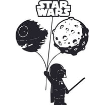 Little Dark Vader Star Wars Cartoon Character Wall Art Vinyl Sticker Design Decal Girls Boy Kid Bedroom Nursery Kindergarten Fun Home Children Room Decor Sticker Wall Art Decoration Size (40x35 inch)