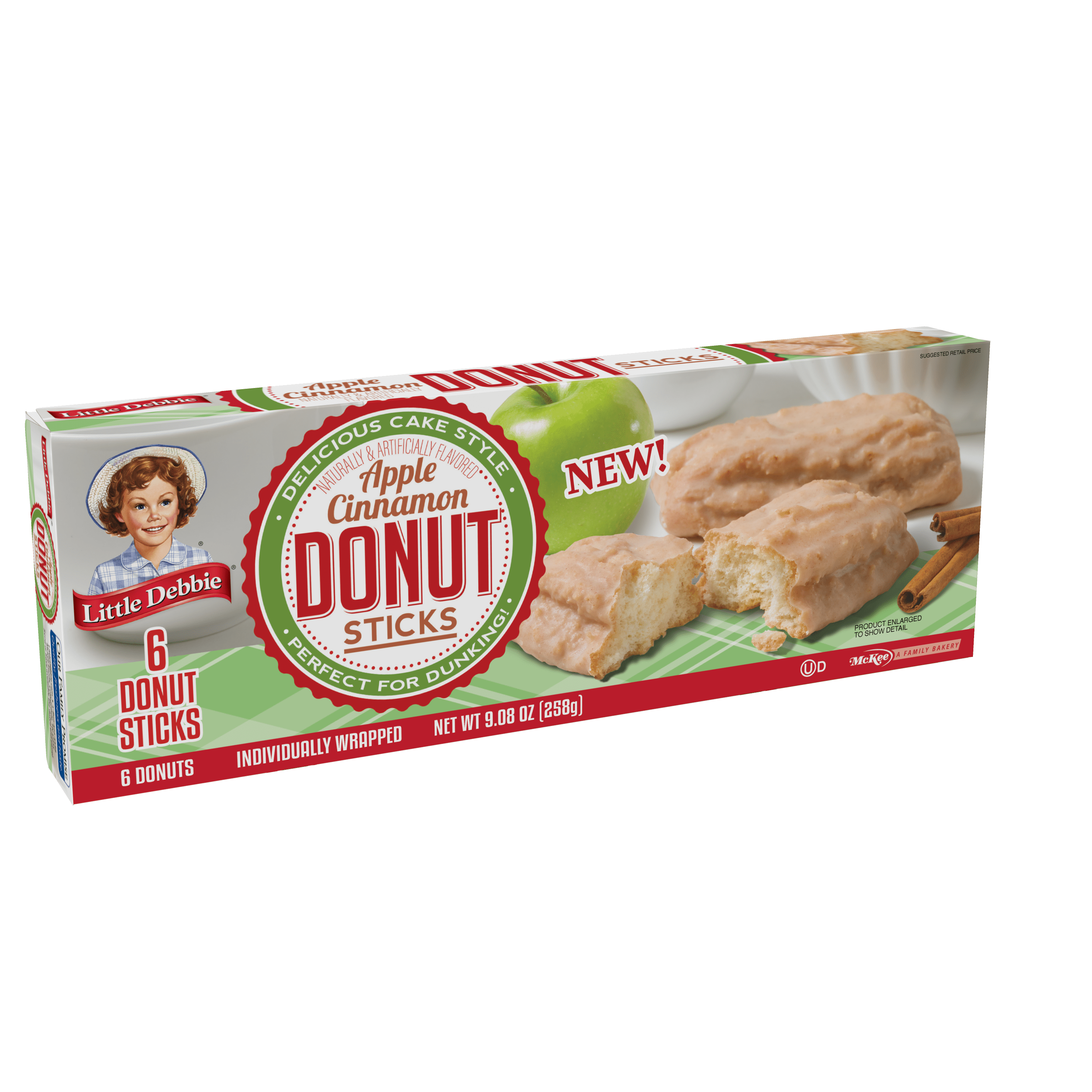 Little Debbie Apple Cinnamon Donut Sticks, 10 Boxes, 60 Individually ...