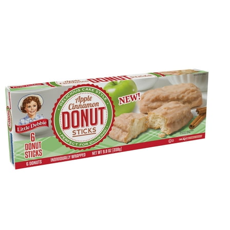 Little Debbie Apple Cinnamon Donut Sticks, 9.8 oz (6 count)