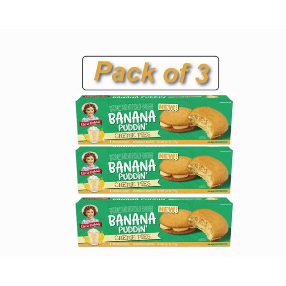 Little Debbie Banana Puddin' Creme Pies (Pack of 3)