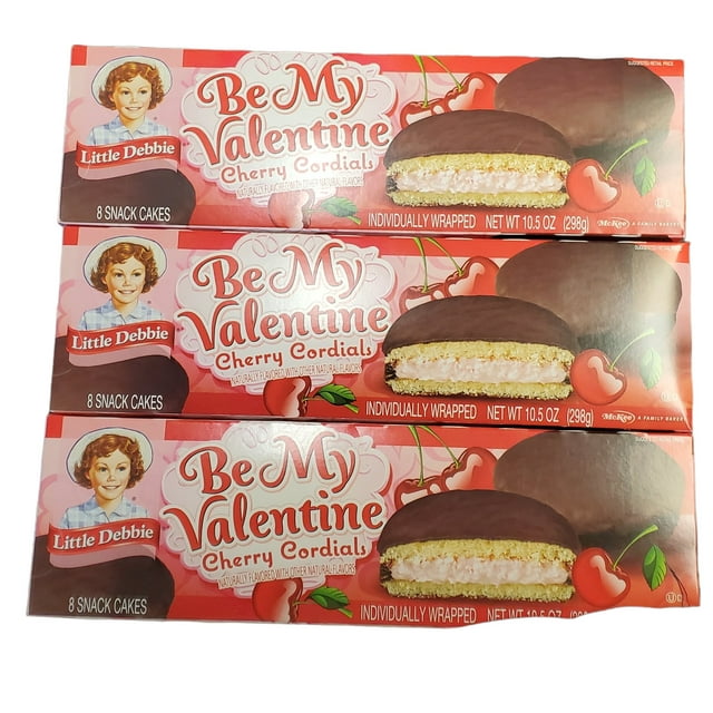 Little Debbie Be My Valentine Cherry Cordial 3 pack, 8 cakes per box ...