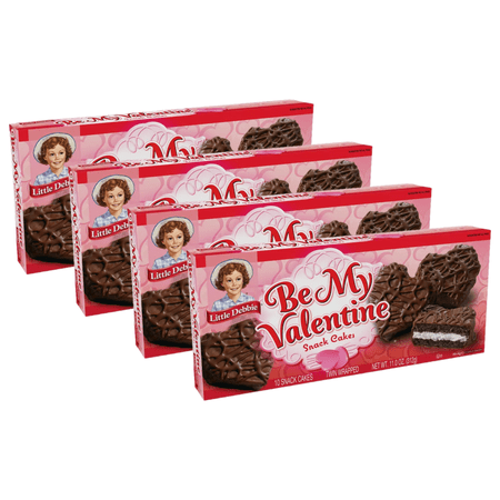 Little Debbie Be My Valentine Chocolate Snack Cakes, 4 Boxes, 40 Snack Cakes