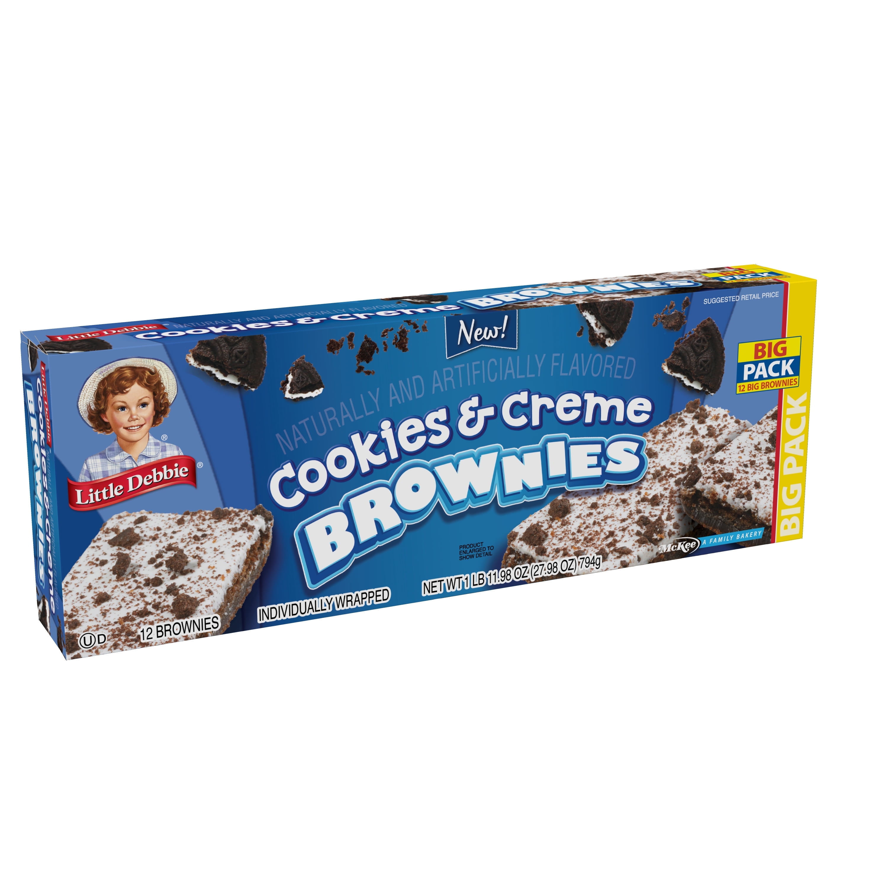Little Debbie Big Cookies & Creme Brownies 11.98 oz (Pack of 4)