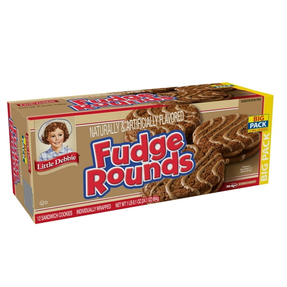 Little Debbie Big Fudge Rounds 24.1 oz 12 count (Pack of 4)
