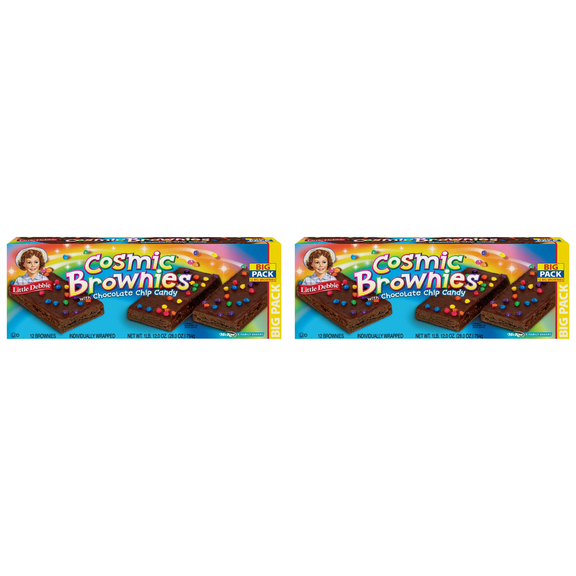 Little Debbie Big Pack Cosmic Brownies with Chocolate Chip Candy - 12 CT pack of 2