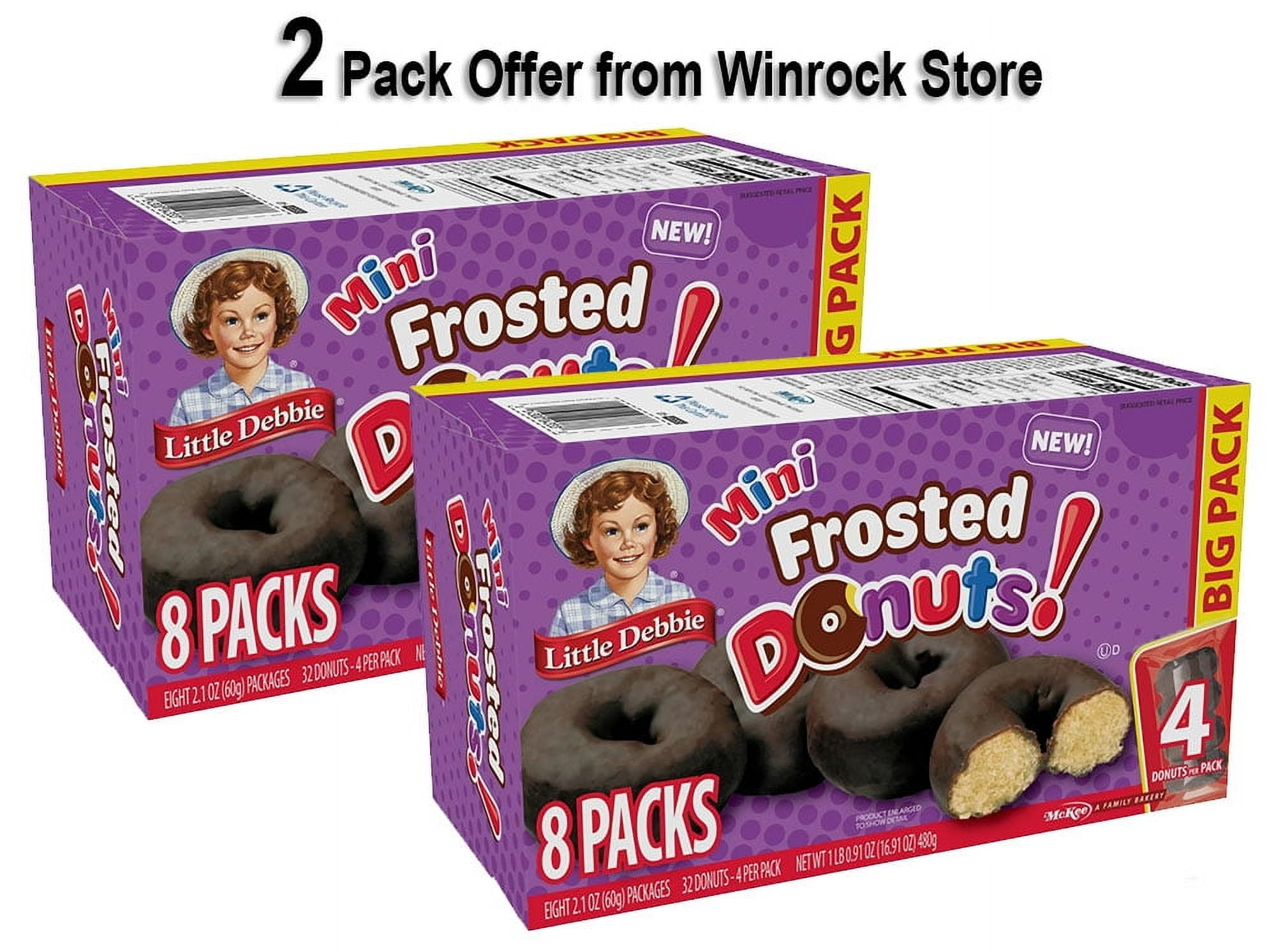 Little Debbie Big Pack Frosted Mini Donuts, 32 Donutes, 16.91 oz (2 Pack)