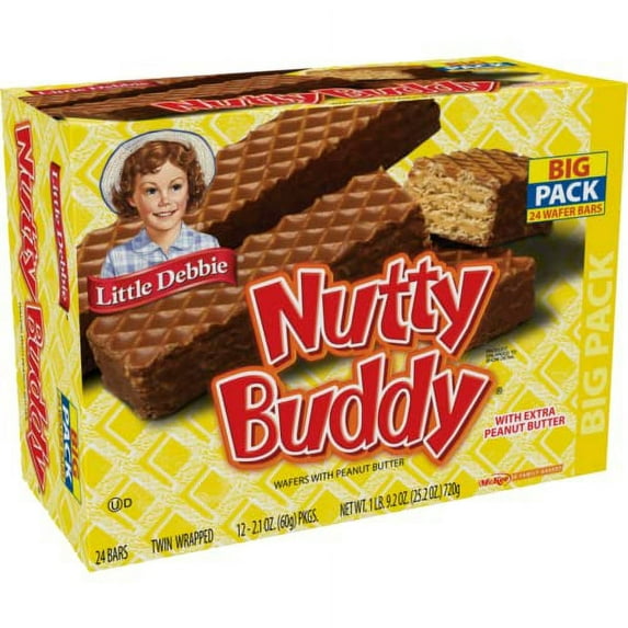 Little Debbie Big Pack Nutty Buddy Wafer Bars, 12 Wraps, 24 Cookies Per Pack